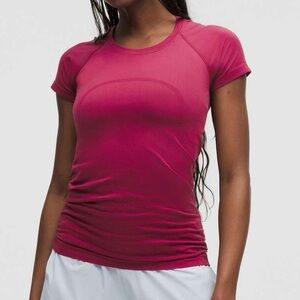 Lululemon Short Sleeve Swiftly Tech Shirt Size 14 Magenta Smoke